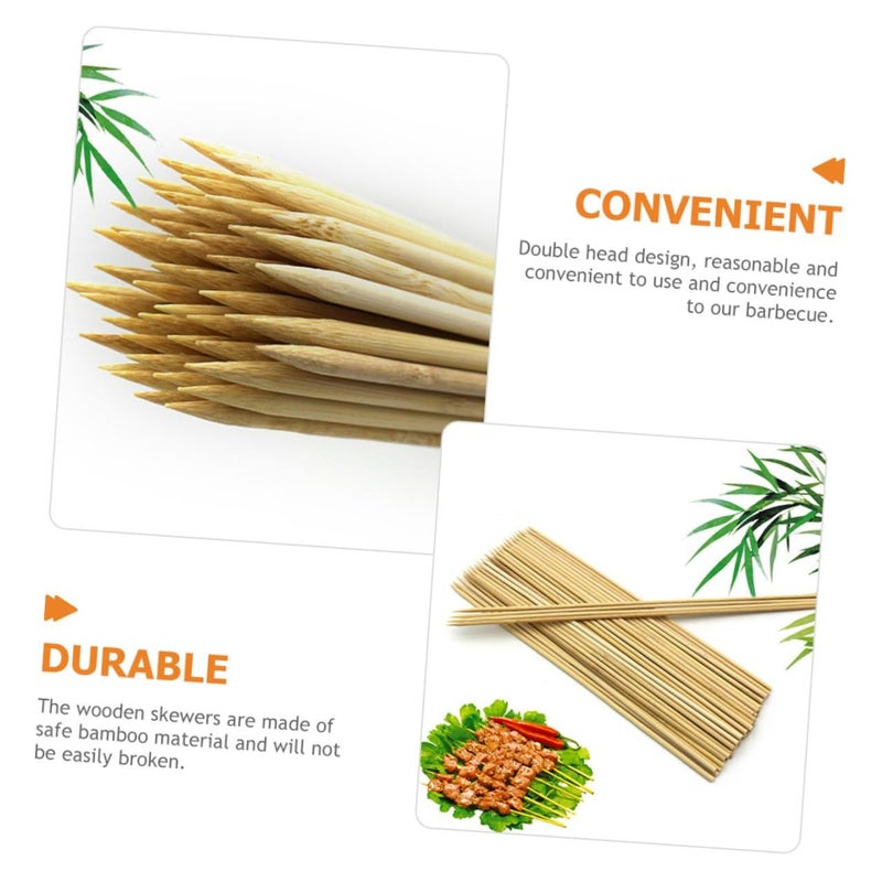 LUXSHINY 200 PCS Disposable Wooden Skewers For BBQ Grilling 4 0mm Thick 25cm Long Food Grade Sticks For Outdoor Cooking Party - Image 4