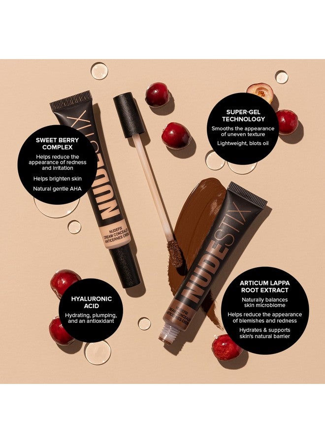 NUDESTIX Nudefix Cream Concealer Lightweight Liquid Natural Finish Makeup Hydrating Brightening Under Eye Dark Circle Corrector Reduces Redness And Blemishes Shade: Nude 3 0.34 Fl Oz (10 Ml) - Image 5