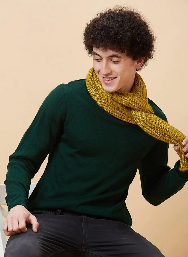 جلو باص سويتر رجالي بياقة مرتفعة وأكمام طويلة