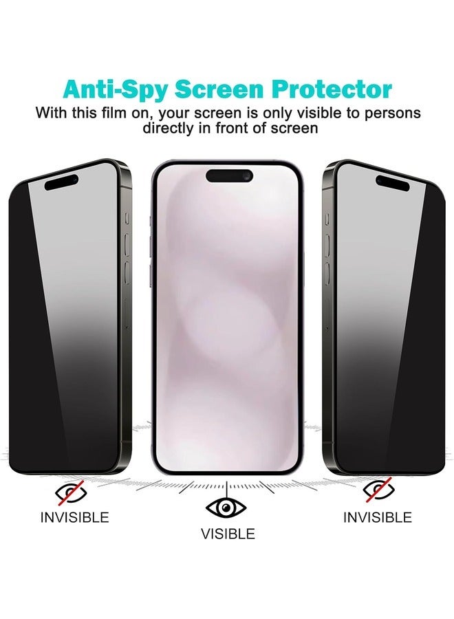 ELTRAZONE [3+3 Pack] Privacy Screen Protector for iPhone 16 Plus with Camera Lens Protector | Full Coverage Anti-Spy Tempered Glass Film | 9H Hardness | Enhanced Edge Protection | Easy Installation | Bubble Free [6.7 Inch] - Image 4