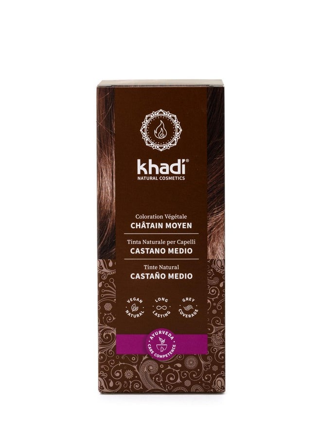Khadi khadi Ayurvedic Natural Hair Color, 100% herbal, vegan, PPD & chemical free, certified natural cosmetics for healthy hair (MEDIUM BROWN, 1 Pack (1 x 3.5oz))  - Image 2
