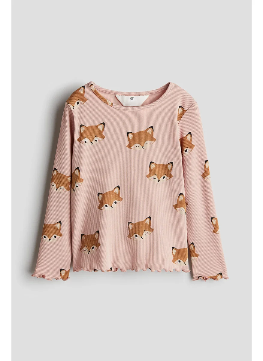 H&M Printed Jersey Top