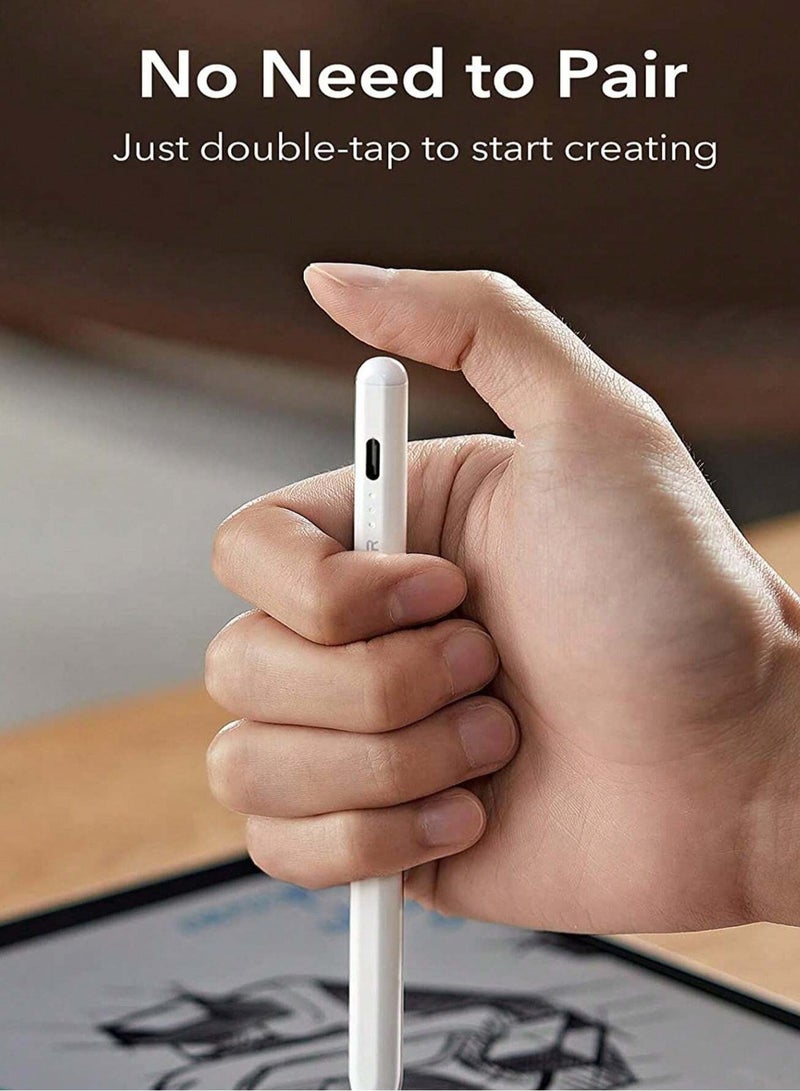 Stylus Pen Fast Charging Compatible With iPad Pencil With Palm Rejection Tilt Sensitivity Work For 2018-2024 iPad Air 3/4/5 iPad Mini 5/6 iPad 6/7/8/9/10 iPad Pro 11 iPad Pro 12.9
