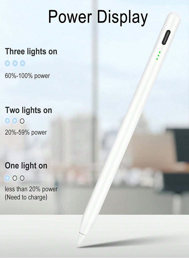 Stylus Pen Fast Charging Compatible With iPad Pencil With Palm Rejection Tilt Sensitivity Work For 2018-2024 iPad Air 3/4/5 iPad Mini 5/6 iPad 6/7/8/9/10 iPad Pro 11 iPad Pro 12.9