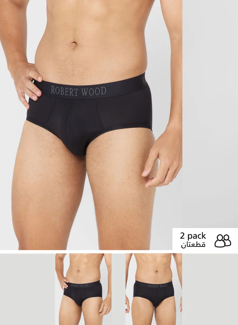 Robert Wood Pack Of 2 Luxury Modal Briefs With Antibacterial Finish