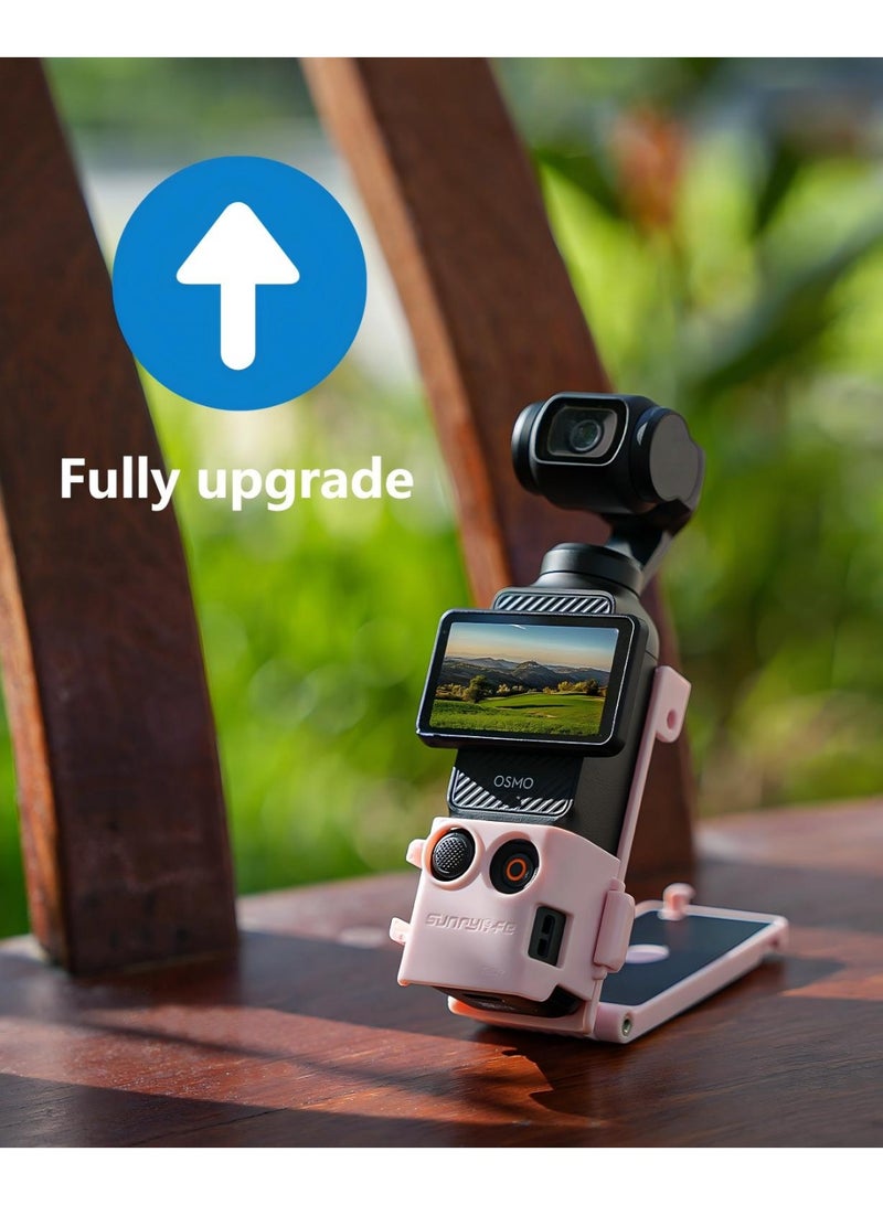 سني لايف حامل تثبيت مغناطيسي مخصص متوافق مع DJI Osmo Pocket 3، محول ملحقات Pocket3 المحدث مع مشبك مغناطيسي وحامل شفط على سطح المكتب، سطح عمودي، مقبض قابل للتعديل بزاوية 180 درجة، مع 2 واقي عدسة + 2 واقي شاشة LCD - Image 1