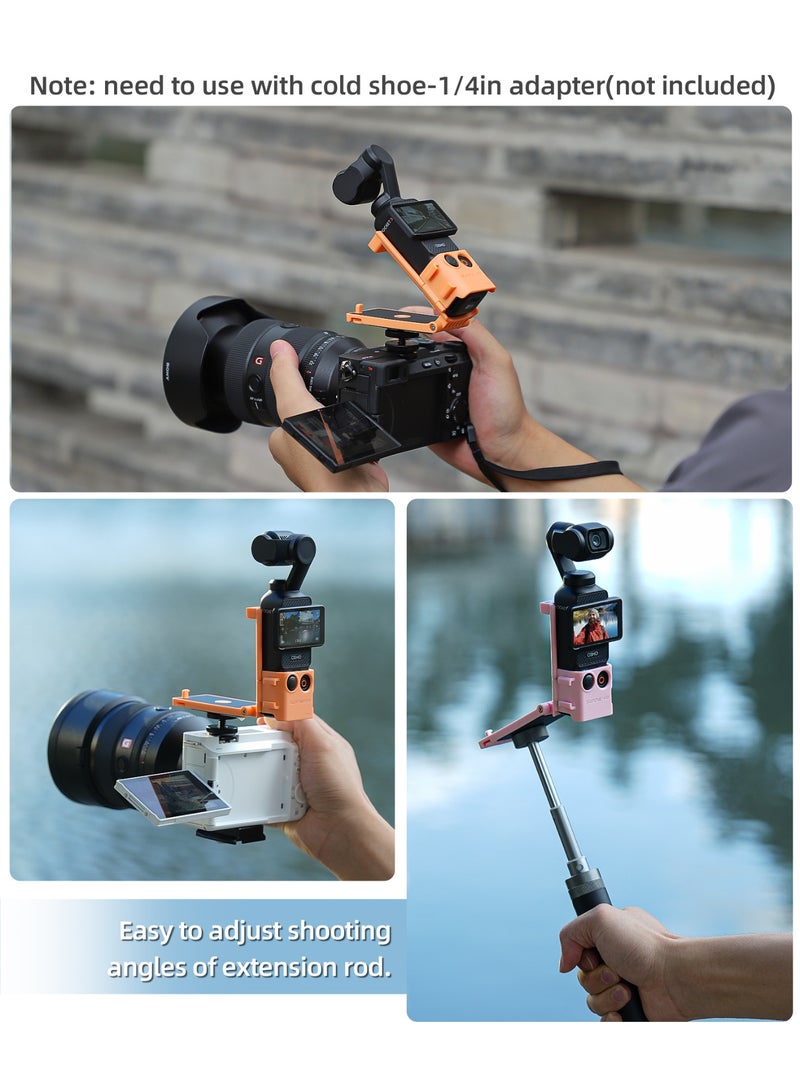 سني لايف حامل تثبيت مغناطيسي مخصص متوافق مع DJI Osmo Pocket 3، محول ملحقات Pocket3 المحدث مع مشبك مغناطيسي وحامل شفط على سطح المكتب، سطح عمودي، مقبض قابل للتعديل بزاوية 180 درجة، مع 2 واقي عدسة + 2 واقي شاشة LCD - Image 4