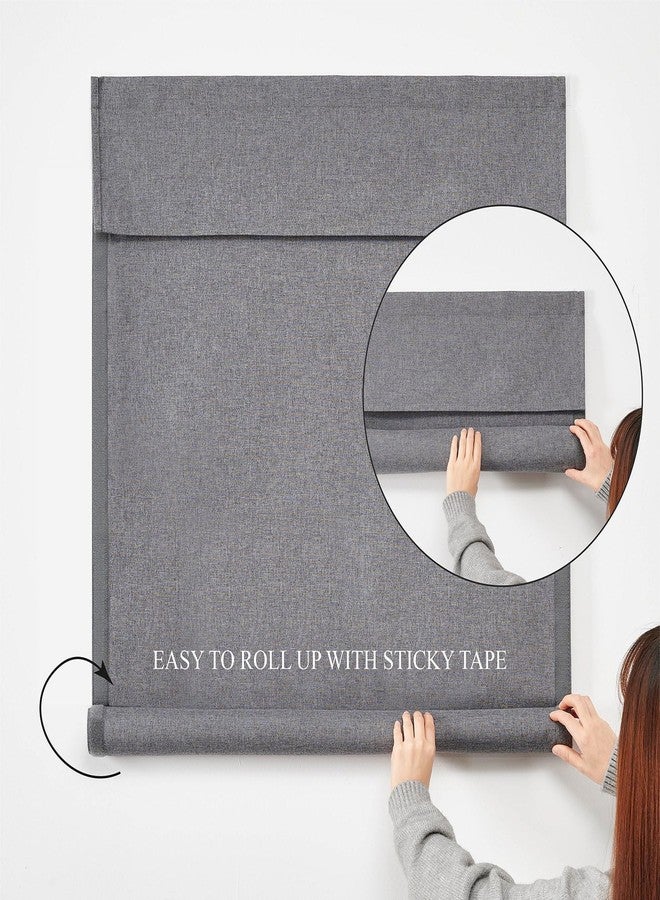 WdFour Woven UV Protect Fabric,Block Light, 100% Blackout, Multi-use, no Noise, Easy Installed Door Curtains, Adjustable Roller Shade, Window Blind,for Office,Wards and Home(18W x 42L, Dark Gray) - Image 4