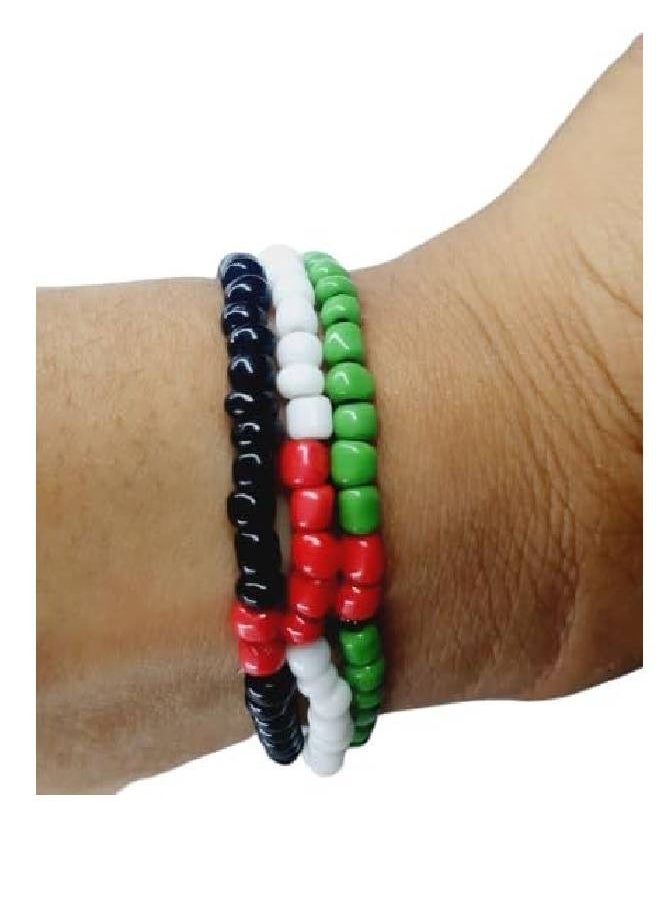 Generic - Charms in the shape of the Palestinian flag made of beads, 3 pieces - Image 1