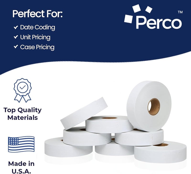 Perco White Pricing Labels for Monarch 1131 Price Gun – 3 Sleeves, 24 Rolls Value Pack - 60,000 Price Marking Labels – with Ink Rolls Included - Image 4