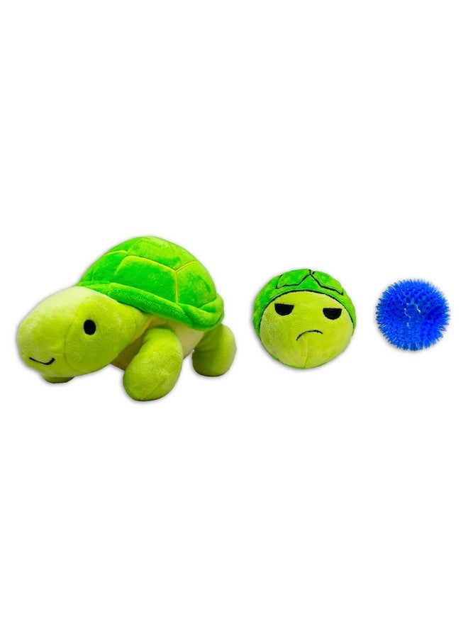 فلوريش لعبة مضغ للكلاب الأليفة مع مادة BPA غير سامة، نسيج ناعم مزدوج الخياطة من الخارج، لعبة صرير غير قابلة للتدمير للكلاب التي تمضغ بشكل عدواني (كبيرة، سلحفاة) - Image 1