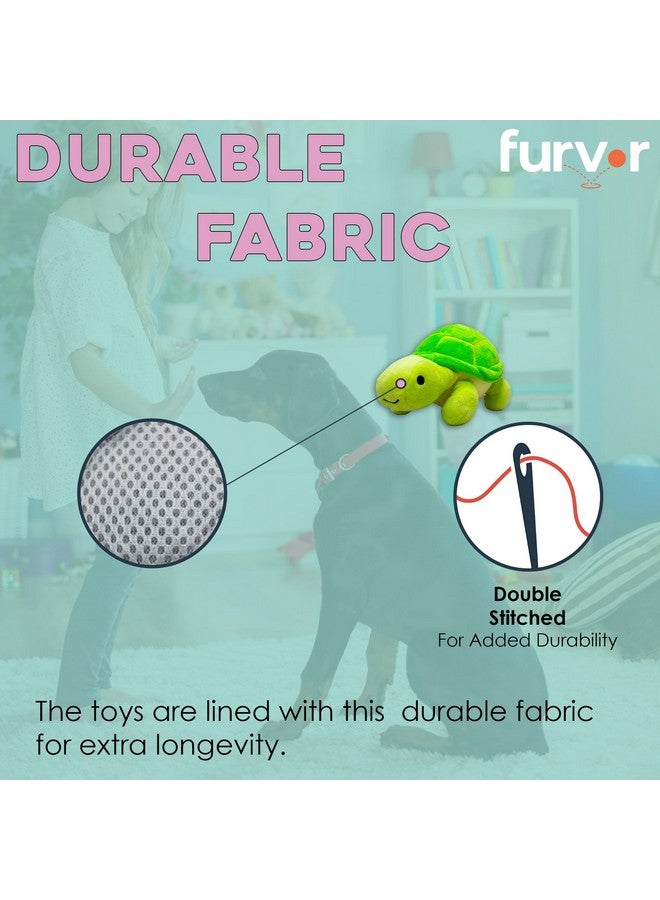 فلوريش لعبة مضغ للكلاب الأليفة مع مادة BPA غير سامة، نسيج ناعم مزدوج الخياطة من الخارج، لعبة صرير غير قابلة للتدمير للكلاب التي تمضغ بشكل عدواني (كبيرة، سلحفاة) - Image 5