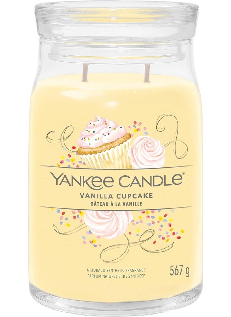Yankee Yankee Candle Signature Scented Candle, Vanilla Cupcake Large Jar Candle with Double Wicks, Soy Wax Blend Long Burning Candle, Perfect Gifts for Women  - Image 1