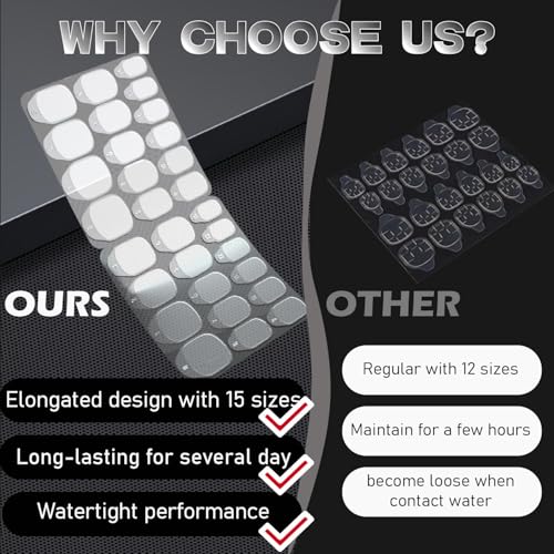 Jolly Snaps 300pcs Adhesive Tabs for Press On Nails Quick AtHome Manicure Strong Hold NonDamaging Temporary Wear Waterproof Ultra Thin 03mm Transparent Fits Most Adult Sizes - Image 3