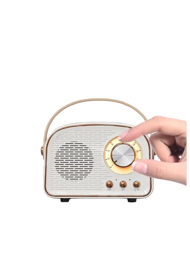 ريترو بلوتوث مكبر الصوت,مكبر الصوت الخمر اللاسلكي لأجهزة أندرويد / iOS,مكبر الصوت بلوتوث المحمول يدعم FM / TF بطاقة / AUX,أسلوب الموضة القديمة لمكتب المطبخ غرفة النوم المكتب في الهواء الطلق,البيج - Image 3