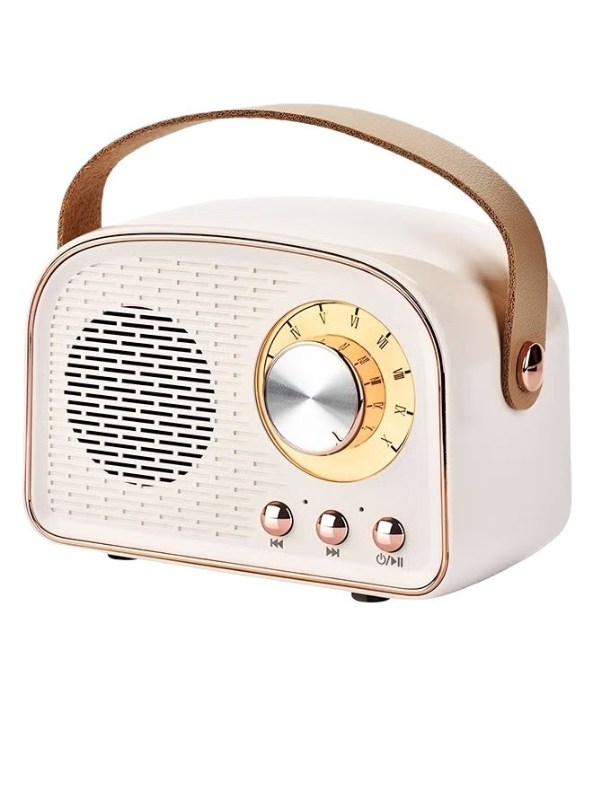 ريترو بلوتوث مكبر الصوت,مكبر الصوت الخمر اللاسلكي لأجهزة أندرويد / iOS,مكبر الصوت بلوتوث المحمول يدعم FM / TF بطاقة / AUX,أسلوب الموضة القديمة لمكتب المطبخ غرفة النوم المكتب في الهواء الطلق,البيج - Image 1