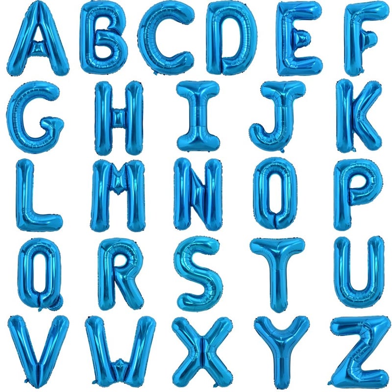 TONIFUL 52 Pieces 16 Inch Blue Letter AZ BalloonsCustom Phrase Mylar Foil Alphabet Letter DIY Personalized Phrase Banner for Birthday Anniversary Celebration Graduation Party Supplies Decoration - Image 2