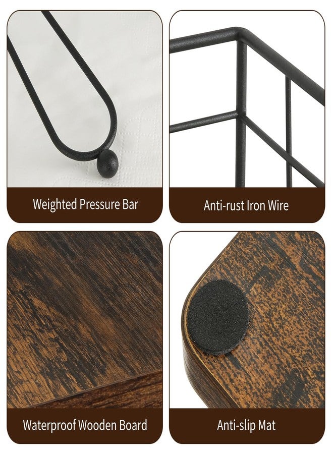 YINMIT Napkin Holder for Table, Farmhouse Napkin Holders with Weighted Arm, Wood Rustic Napkin Holders for Paper Napkins, Napkins Holder for Kitchen, Dining Table - Image 5