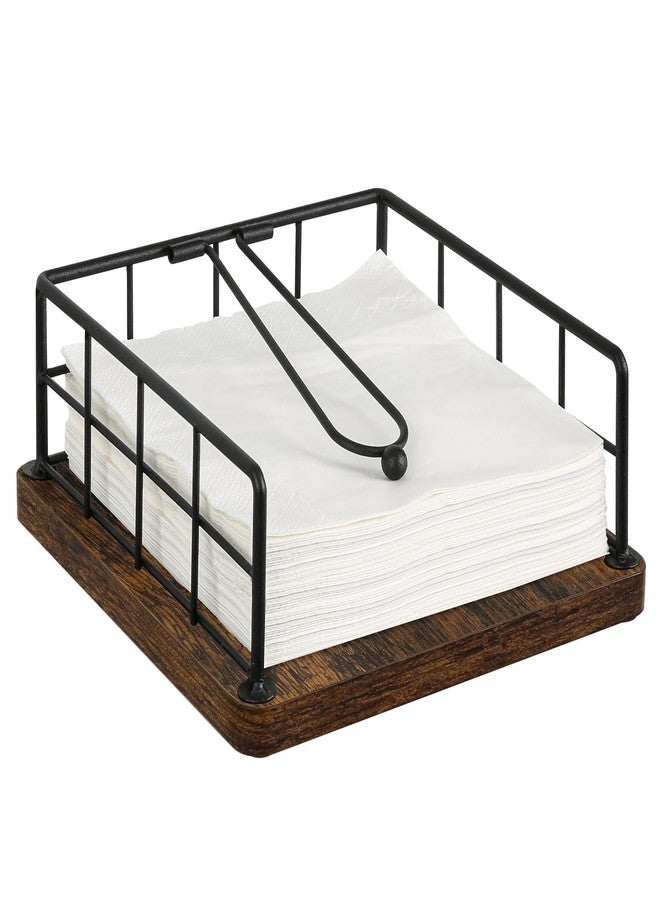 YINMIT Napkin Holder for Table, Farmhouse Napkin Holders with Weighted Arm, Wood Rustic Napkin Holders for Paper Napkins, Napkins Holder for Kitchen, Dining Table - Image 1