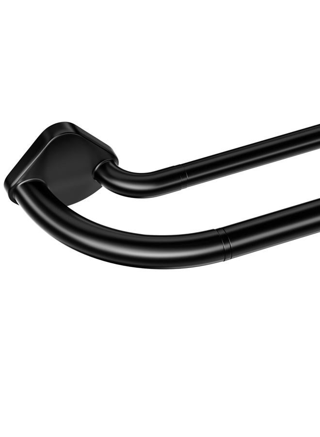 Abiglifty Double Curtain Rods, Wrap Around Curtain Rods, Extendable Double Curtain Rods for Windows, Room Darkening Double Drapery Rod, Black (28-120") - Image 1