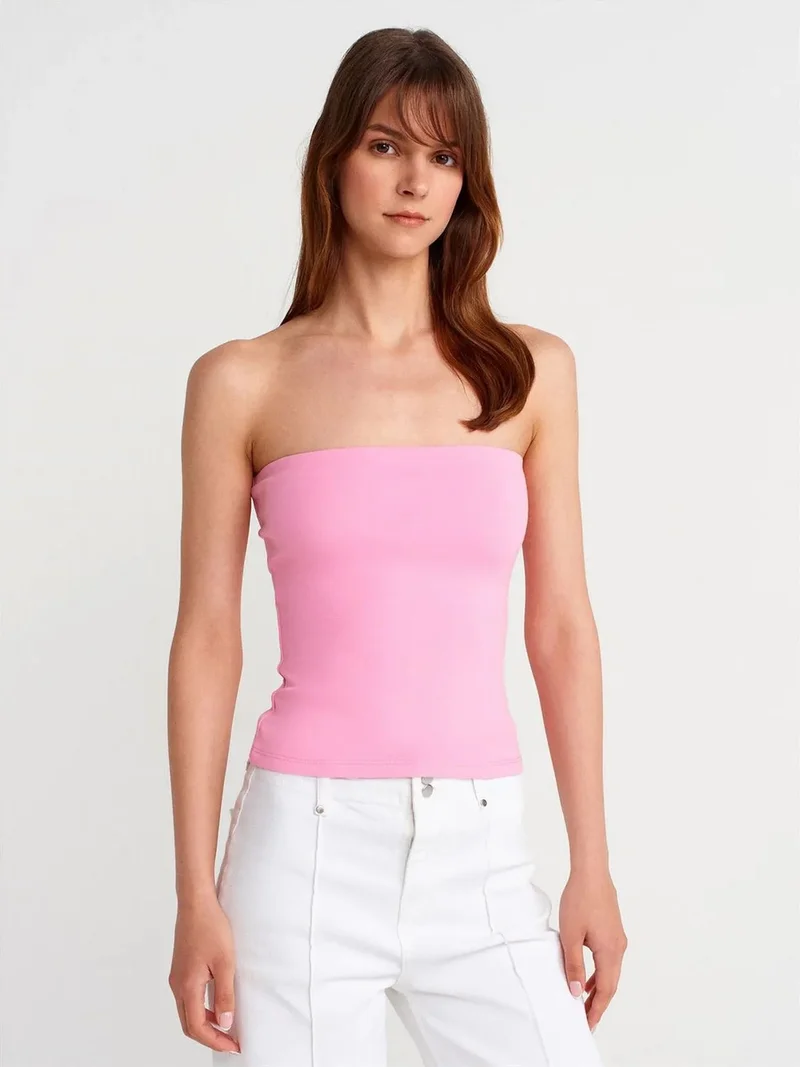 ديلفين Dilvin Strapless Slim-fit Jersey Blouse