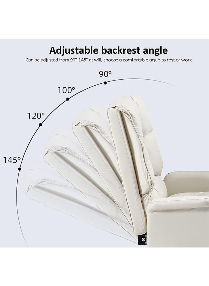 DAGGNOL Ergonomic Office Chair with Footrest Backrest, PU Leather Executive Chair High Back Adjustable Home Desk Chair Swivel Computer Chair Gaming Chair with Lumbar Support 420lbs (White)  - Image 3