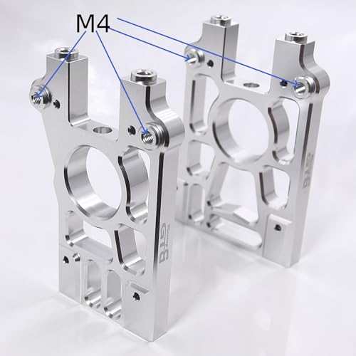 GTBRacing CNC Aluminum 1/5 RC Car LOSI 5ive T Left Right Centre Diff Differential Brace Mount 5T Upgrade Parts (Silver) - Image 2