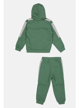 PUMA Toddlers Unisex 2Pcs Brand Logo Jogger Set, Deep Forest  - Image 2