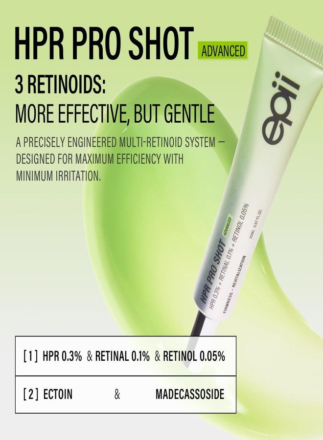 epii HPR PRO SHOT Triple Retinoid Firming Cream, 0.3% HPR, 0.1% Retinal, 0.05% Retinol, Korean Anti Aging Moisturizer for Fine Lines, Wrinkles, Texture & Firm-Looking Skin, 20mL - Image 2