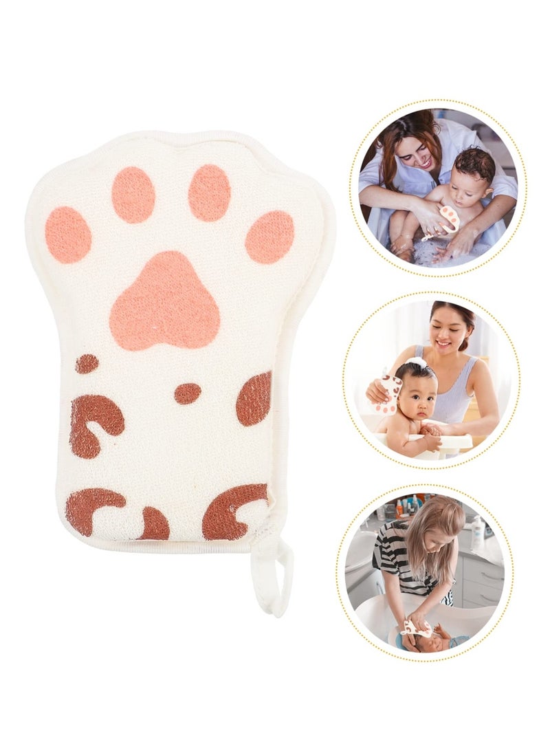SYOSI 2Pcs Paw Bath Cotton Cartoon Towel Sponge Natural for Bathing Shower Mitten Mesh Exfoliating Brush Body Cleaning Scrubber Kid Loofah Child Net - Image 5
