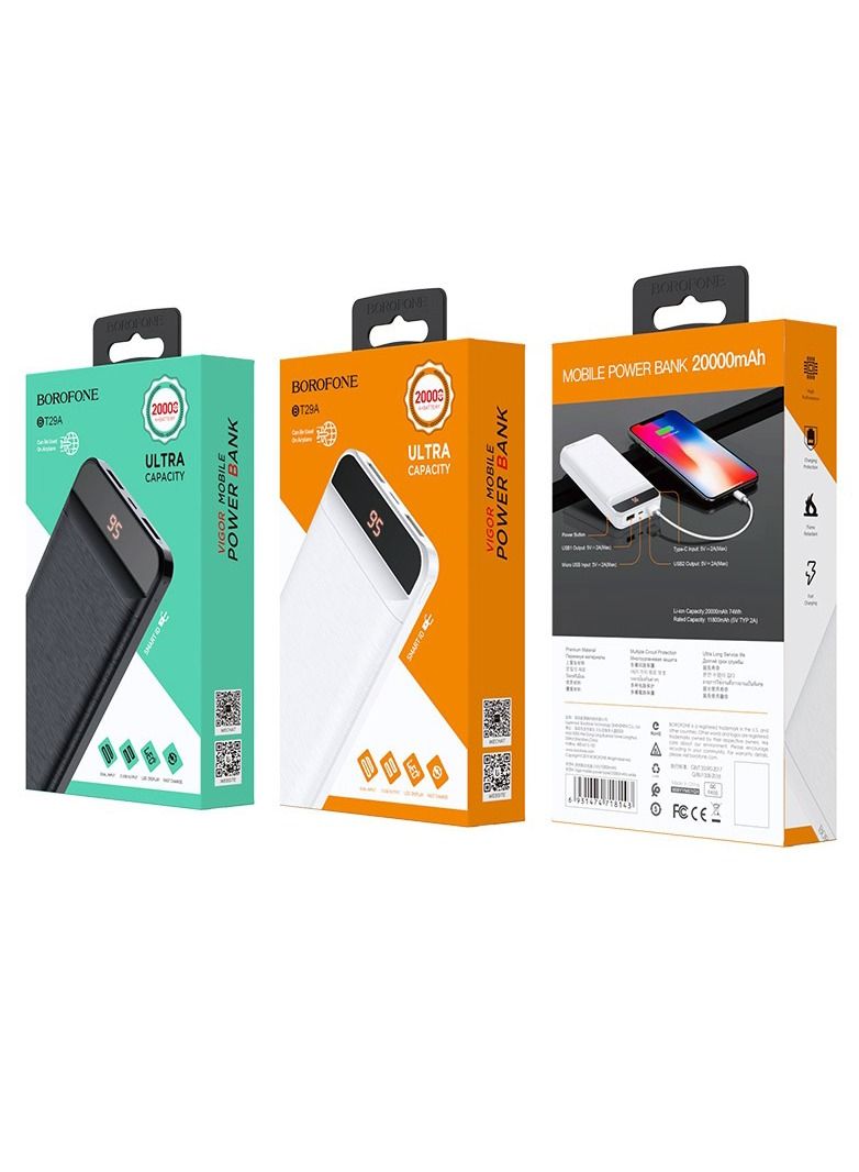 بوروفون BOROFONE BT29A Vigor ، بنك طاقة متنقل ، سعة 20000 مللي أمبير في الساعة ، منفذ Micro-USB / Lightning ، مخرج USB 2A - Image 3