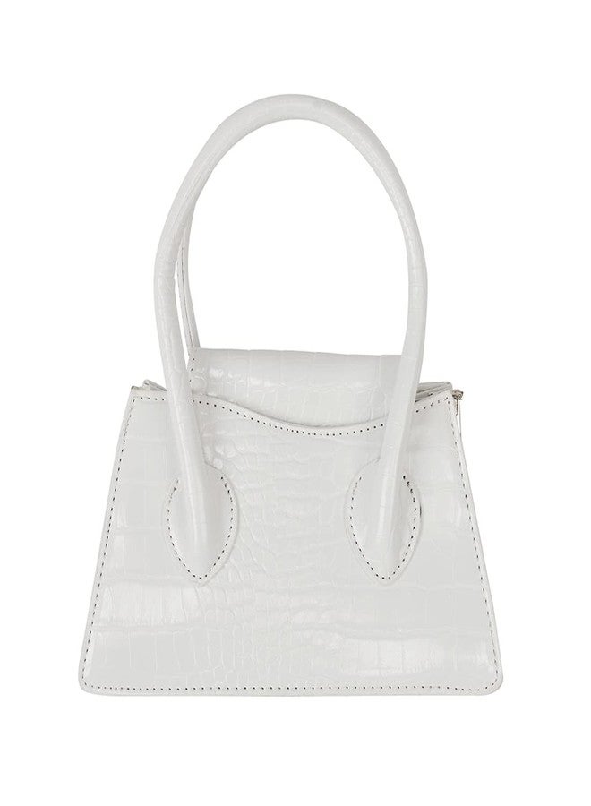 Trisapu Cute Small Crossbody Purses for Women Girls Trendy Tiny Purse Top Handle Bag Crocodile Satchels Handbag White - Image 1