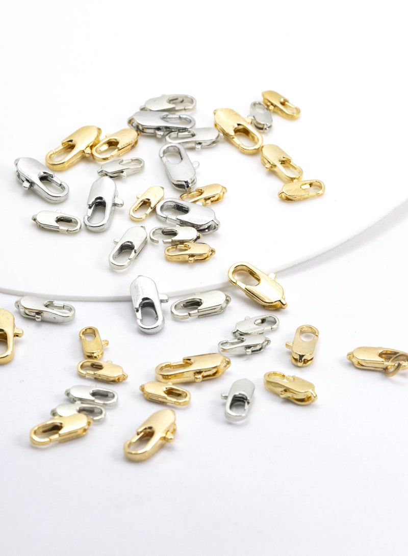 20 pcs Silver Stainless Steel Rectangle Lobster Clasps Rings Hooks Connectors For DIY Bracelet Necklace Chains Jewelry Making(14mm) - Image 3