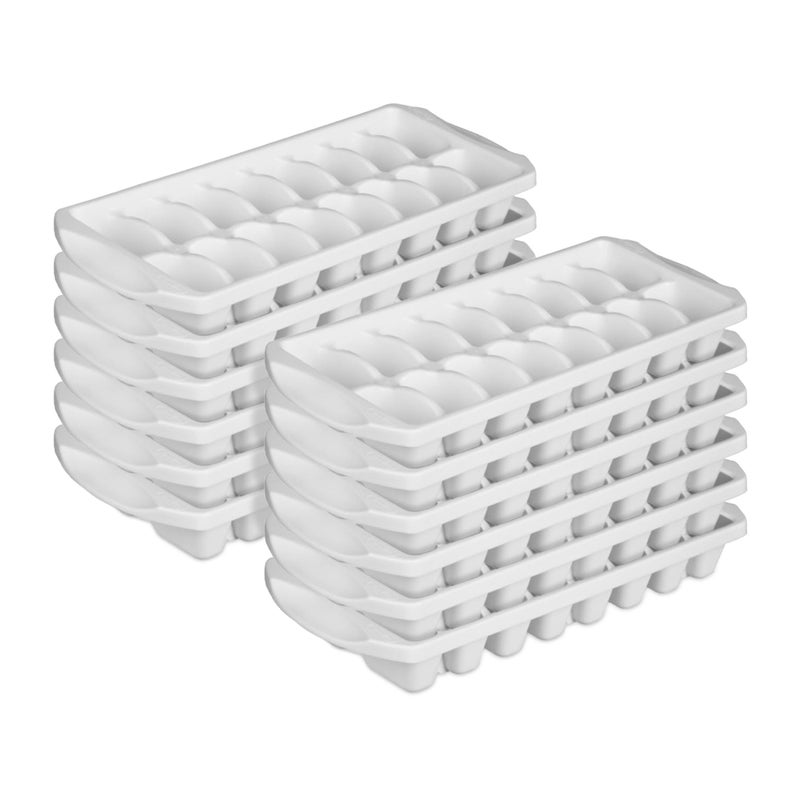 Sterilite Stacking Ice Cube Tray Save Space and Stack Trays in Freezer White 12Pack