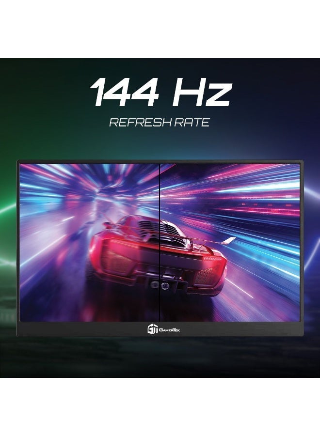 GamerTek Maverick 15.6" FHD 144Hz Portable Gaming Monitor Black - Image 4