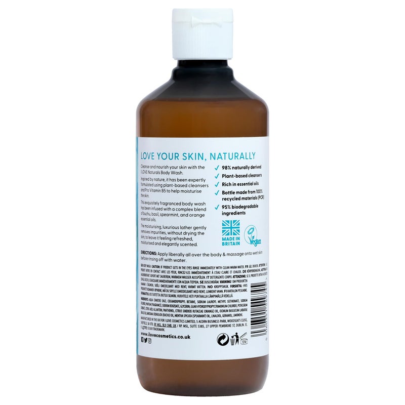 I LOVE Naturals Bergamot and Seaweed Body Wash - Moisturizing Body Wash - Infused with Essential Oils - Plant-Based Body Cleanser - 16.9 oz - Image 2