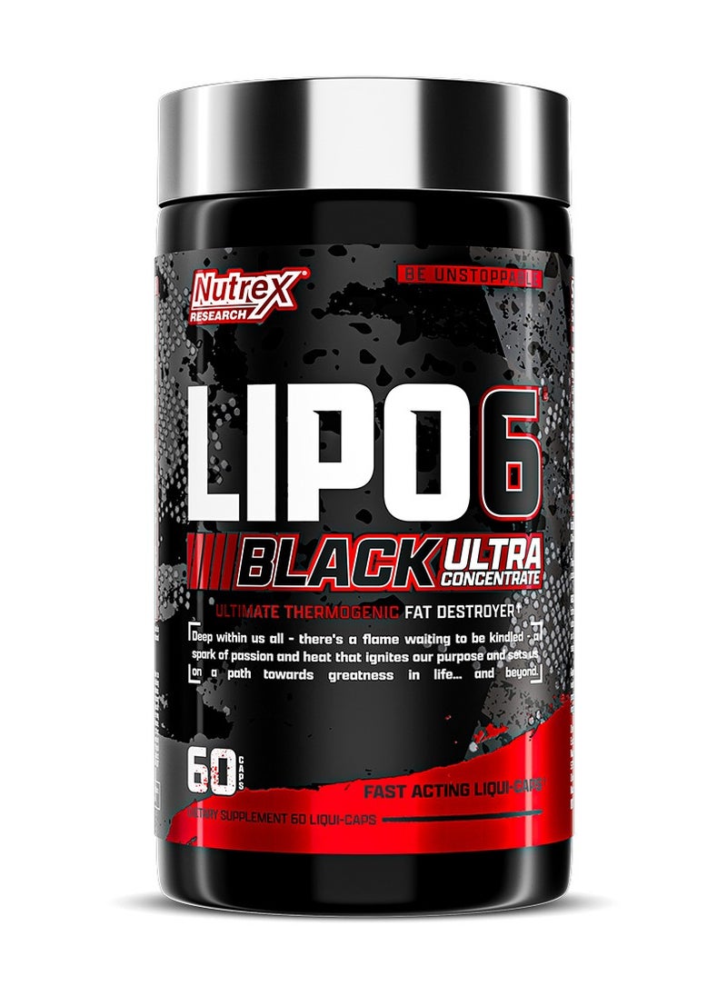 Nutrex Research Lipo 6 Black Ultra Concentrate Fat Destroyer 60 Capsules  - Image 1