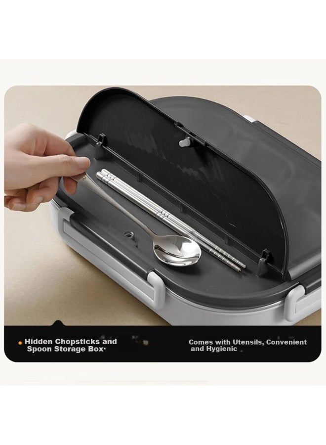 Supor Large Capacity Stainless Steel Student Adult Office Worker Bento Noodle Rice Box Meal Plate Children's Lunch Box 2.0l Green Black - Image 4