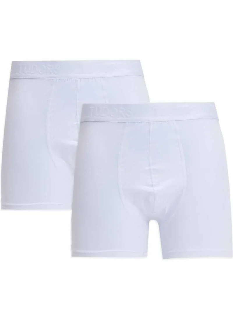 Tudors Men's 2-Pack Cotton Lycra Flexible Fabric White Boxer