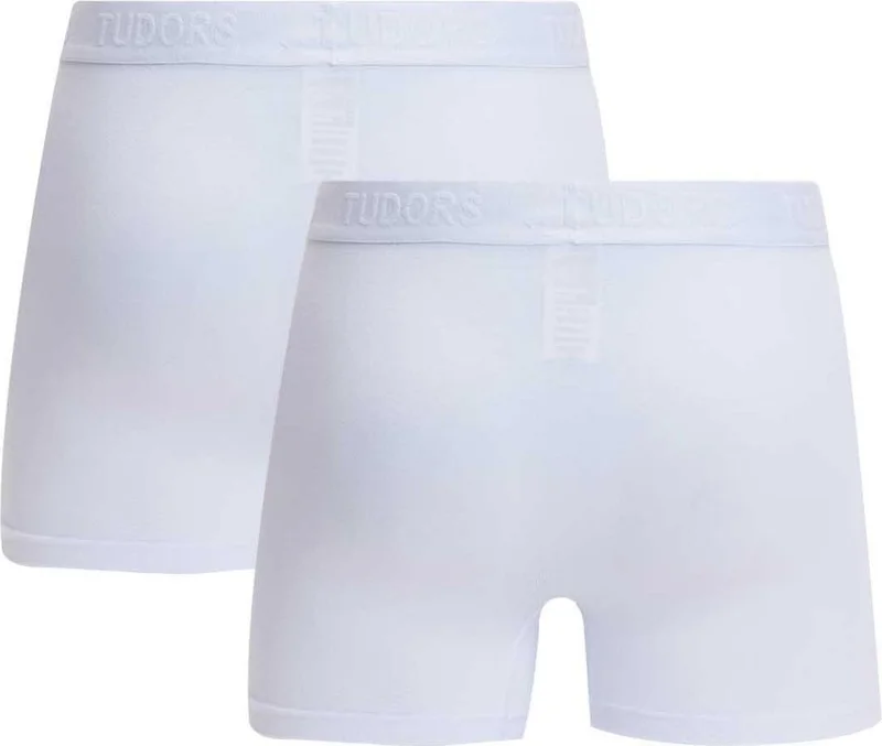 تودورس Men's 2-Pack Cotton Lycra Flexible Fabric White Boxer