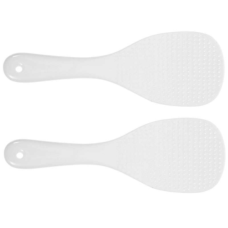 White Ceramic Rice Paddle Spoon Set 7 5 Inch 2 Piece Non Stick Kitchen Serving Utensils - Image 2