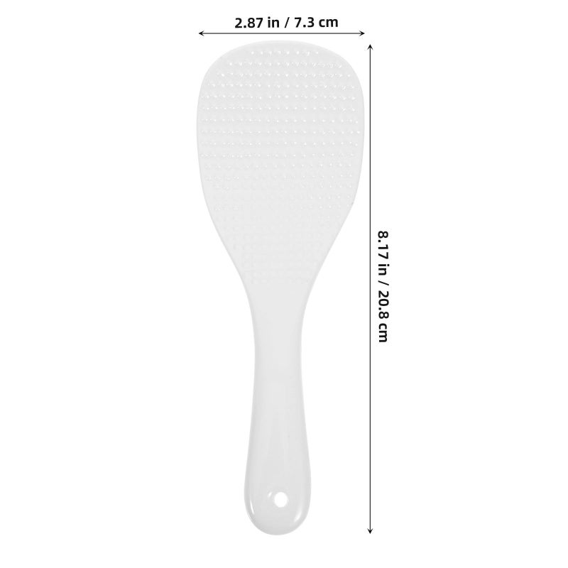 White Ceramic Rice Paddle Spoon Set 7 5 Inch 2 Piece Non Stick Kitchen Serving Utensils - Image 3