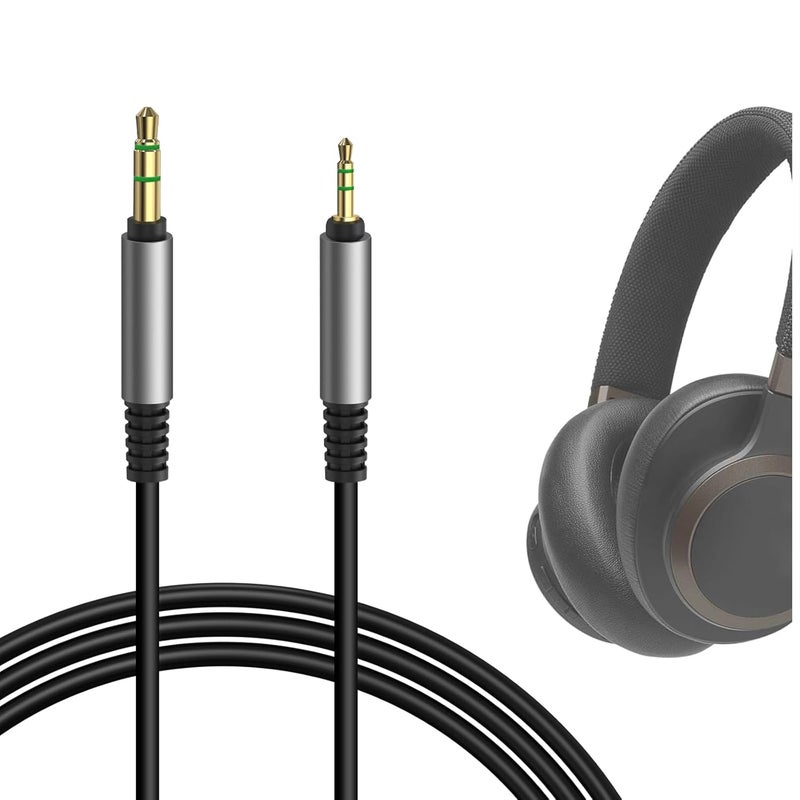 جيكريا كابل صوتي من متوافق مع سماعات JBL Tune 770NC، 760NC، 750BTNC، 720BT، 660NC، Live 660NC، 650BTNC، كابل استبدال استريو بحجم 3.5 مم إلى 2.5 مم (طول 5.6 قدم/1.7 متر). - Image 1