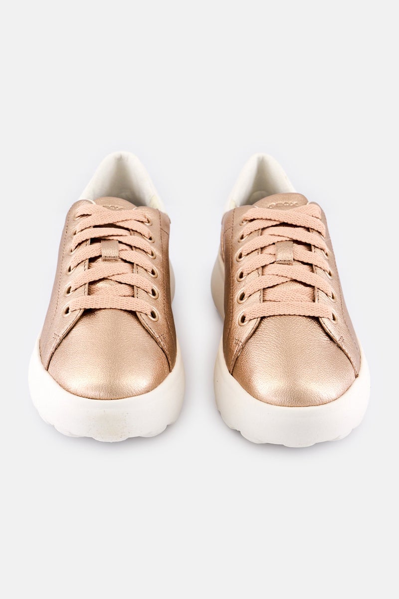 GEOX Women Spherica Ecub Lace Up Sneakers, Rose Gold - Image 4
