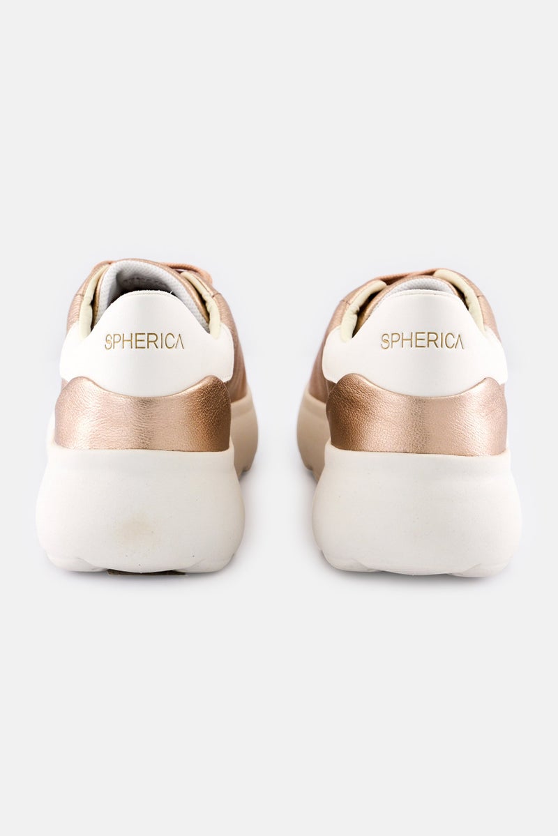 GEOX Women Spherica Ecub Lace Up Sneakers, Rose Gold - Image 2