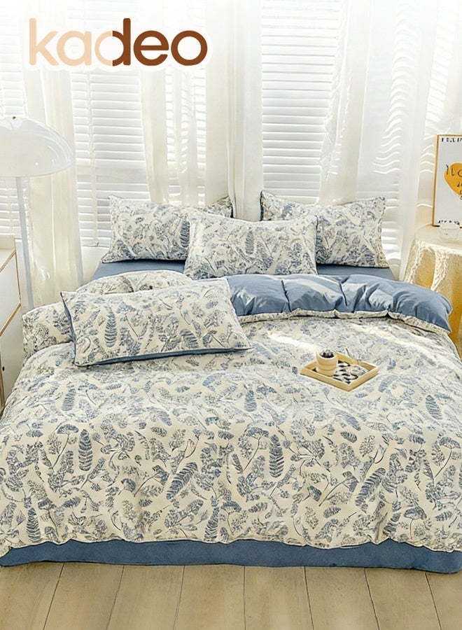 kadeo 4PCS Bedding Sheet Set, Breathable and Skin-Friendly, Fade Resistant Comforter Set, A & B Sides Bedding Set, Including Sheet Duvet Cover and 2 Pillows Comforter Sets - Image 2