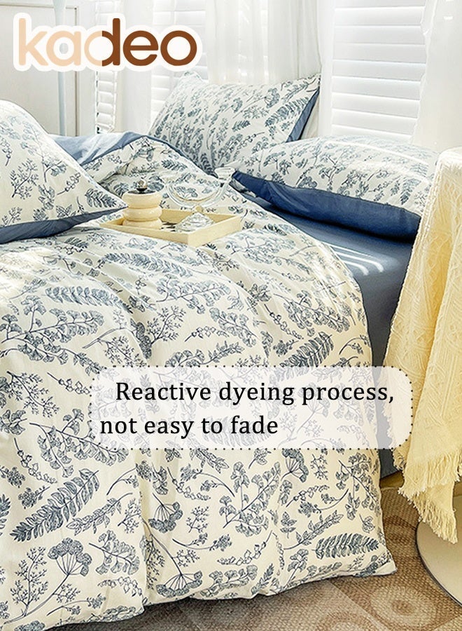 kadeo 4PCS Bedding Sheet Set, Breathable and Skin-Friendly, Fade Resistant Comforter Set, A & B Sides Bedding Set, Including Sheet Duvet Cover and 2 Pillows Comforter Sets - Image 5