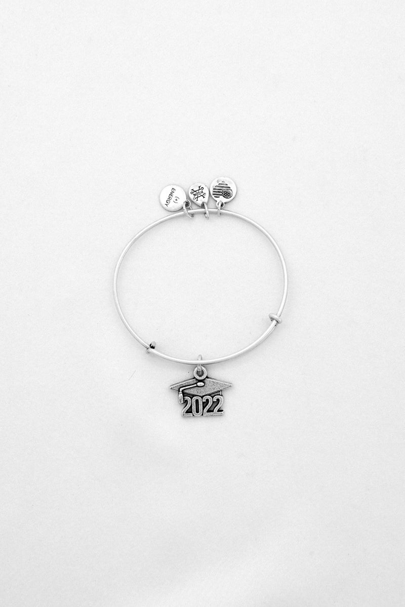 ALEX AND ANI Women Graduation Cap 2022 Expandable Wire Bracelet, Silver - Image 2