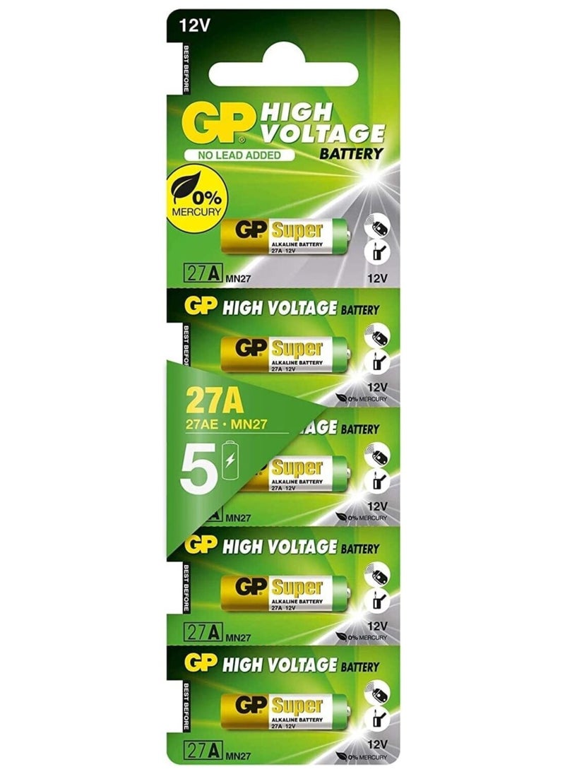 5-Pieces GP Super 27A High Voltage 12V Alkaline Batteries - pzsku/Z492AA1A8E5A99AC075E8Z/45/_/1707831074/24be9f11-3147-4b48-8e7a-05bddf51a848