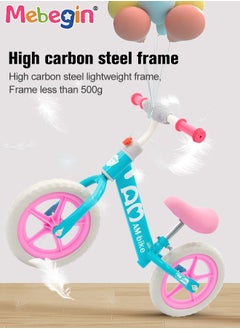 MEBEGIN Kids Balance Bike without Pedal, Lightweight Push Bike with Adjustable Handlebar and Soft Seat, Sturdy No Pedal Bike, Early Learning Interactive Push Bicycle, Toddler Training Bike, Ideal First Bike for Young Riders  - Image 3
